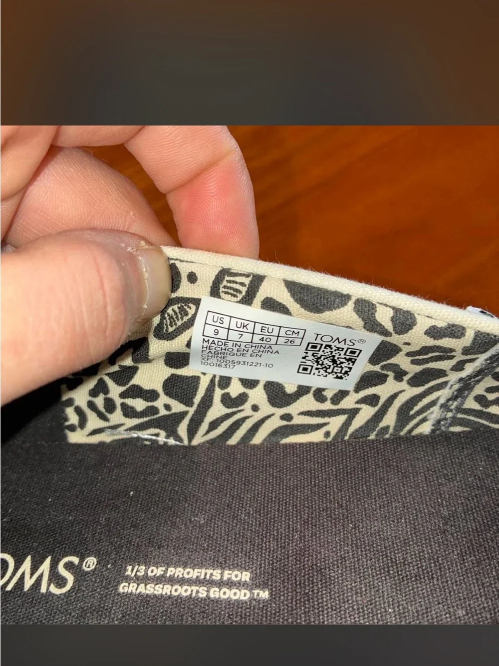 Toms Black and White Platform Espadrille Slip-Ons